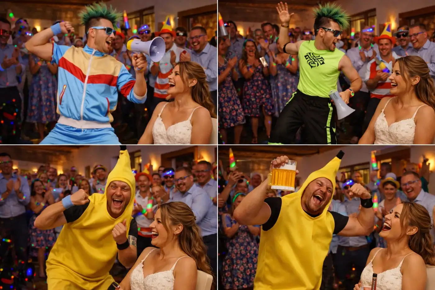 Ausgelassene Hochzeitsparty